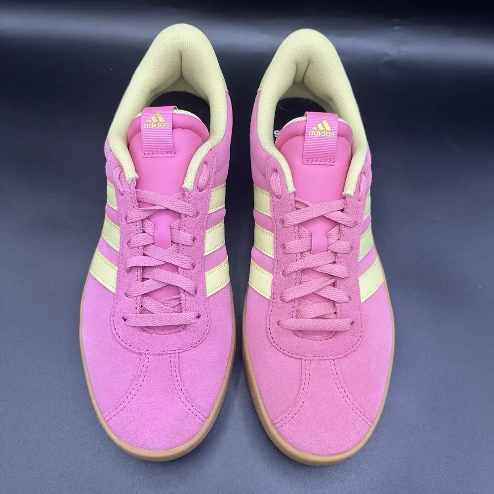 adidas VL Court 3.0 Pink Fusion Powder Yellow Women's Sneakers Size 9.5 JR8647